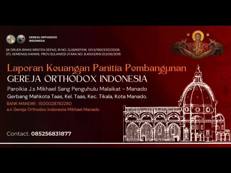 Laporan Keuangan Panitia Pembangunan GOI Paroki Js Mikhael Sang Penghulu Malaikat Manado